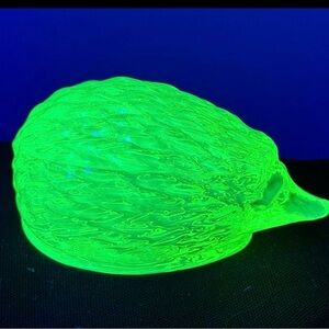 uranium glass vaseline glass hedgehog sculpture